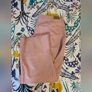 American Eagle Outfitters Light Pink Wide Leg Crop Jeans